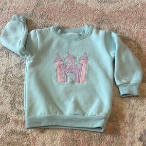 Stitchy Fish Light Blue Castle Appliqué Sweatshirt
